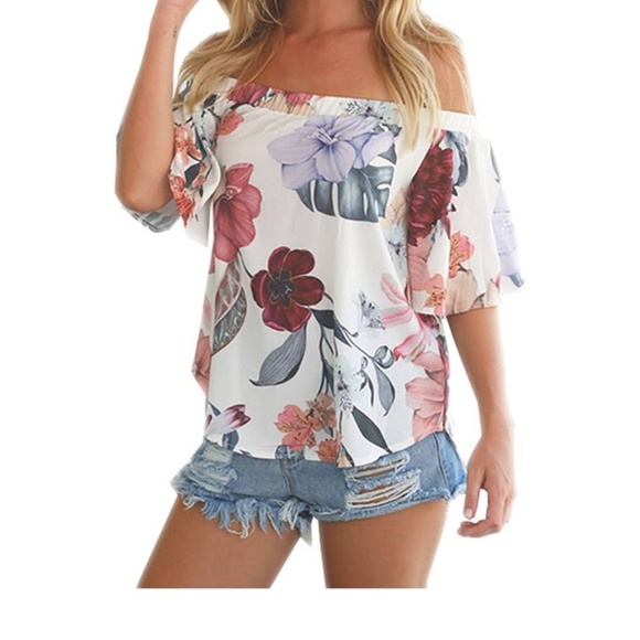ADELAIDE Off Shoulder Floral Blouse - Picture 4 of 5